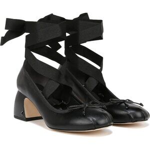 Circus by Sam Edelman Womens Black Polyurethane Block Heel Della Lace-up Pump